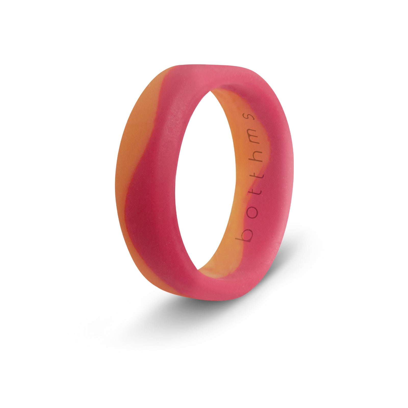 botthms Ladies Orange Red Flow Silicone Ring