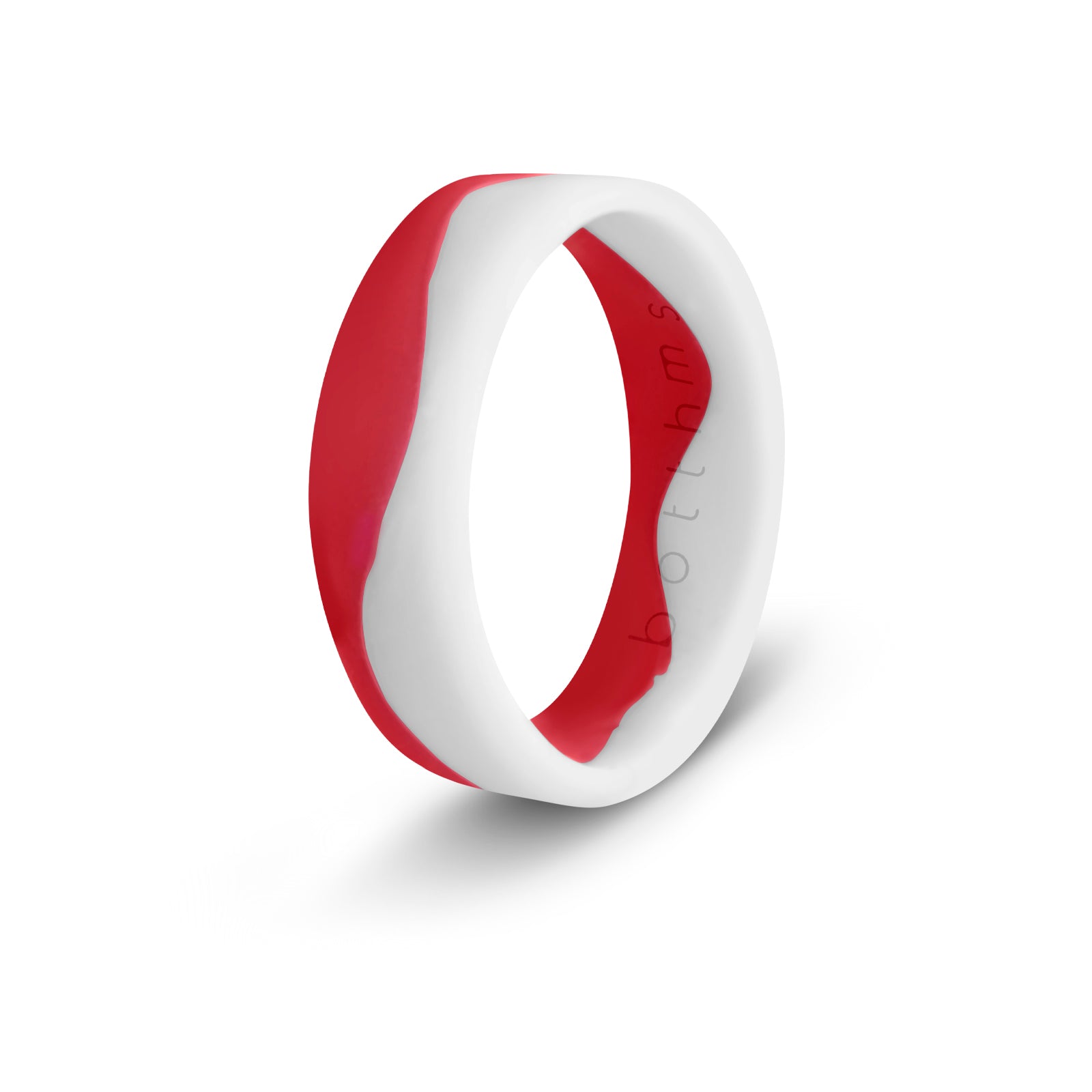 botthms Ladies Red & White Flow Silicone Ring