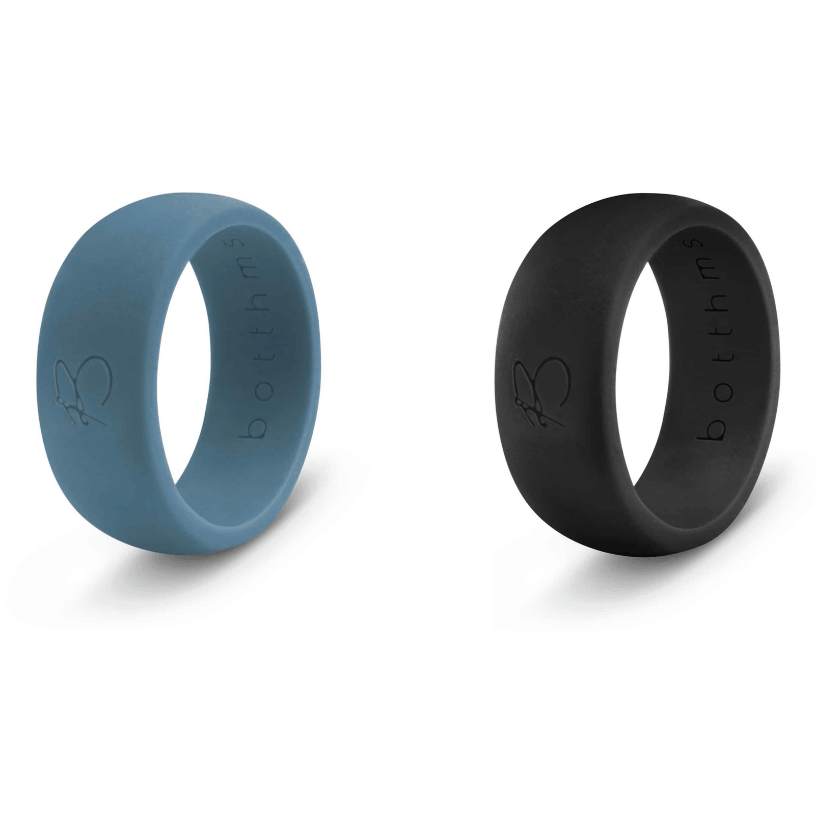 botthms teal blue and black active silicone rings